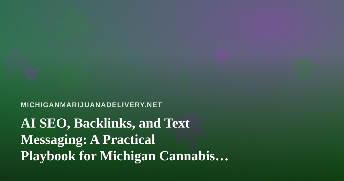 AI SEO, Backlinks, and Text Messaging: A Practical Playbook for Michigan Cannabis Delivery