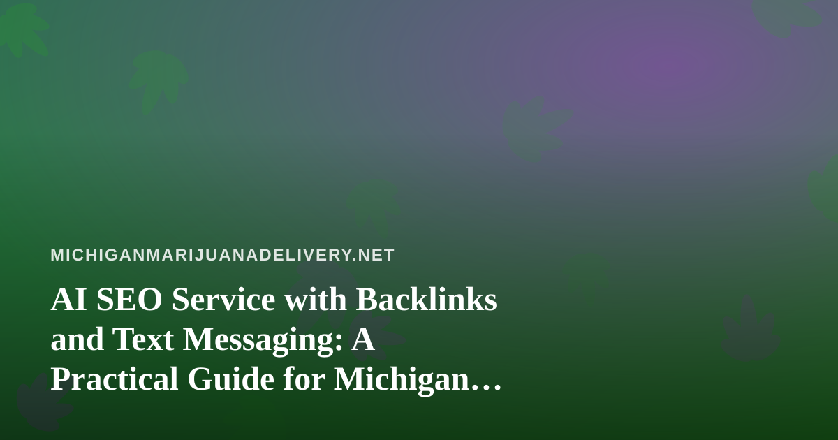 AI SEO Service with Backlinks and Text Messaging: A Practical Guide for Michigan Cannabis Delivery Brands