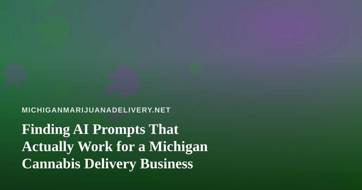Finding AI Prompts That Actually Work for a Michigan Cannabis Delivery Business