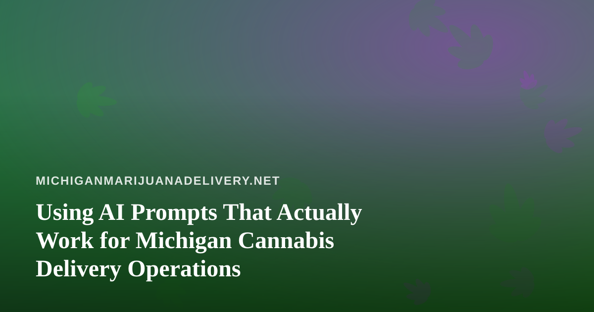 Using AI Prompts That Actually Work for Michigan Cannabis Delivery Operations