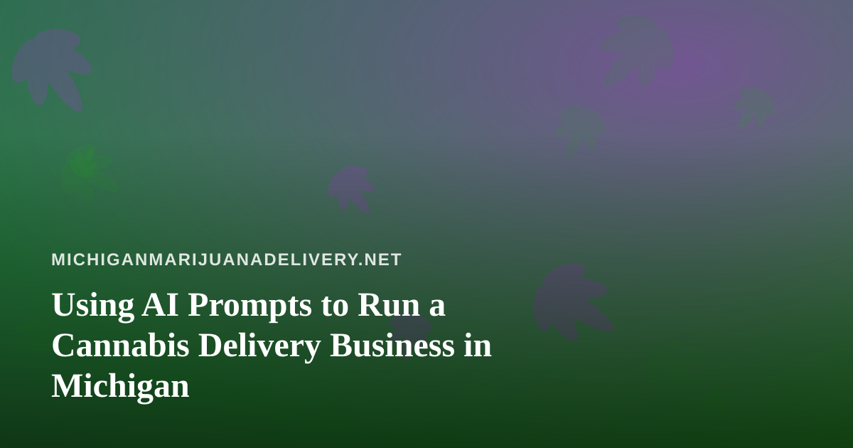 Using AI Prompts to Run a Cannabis Delivery Business in Michigan
