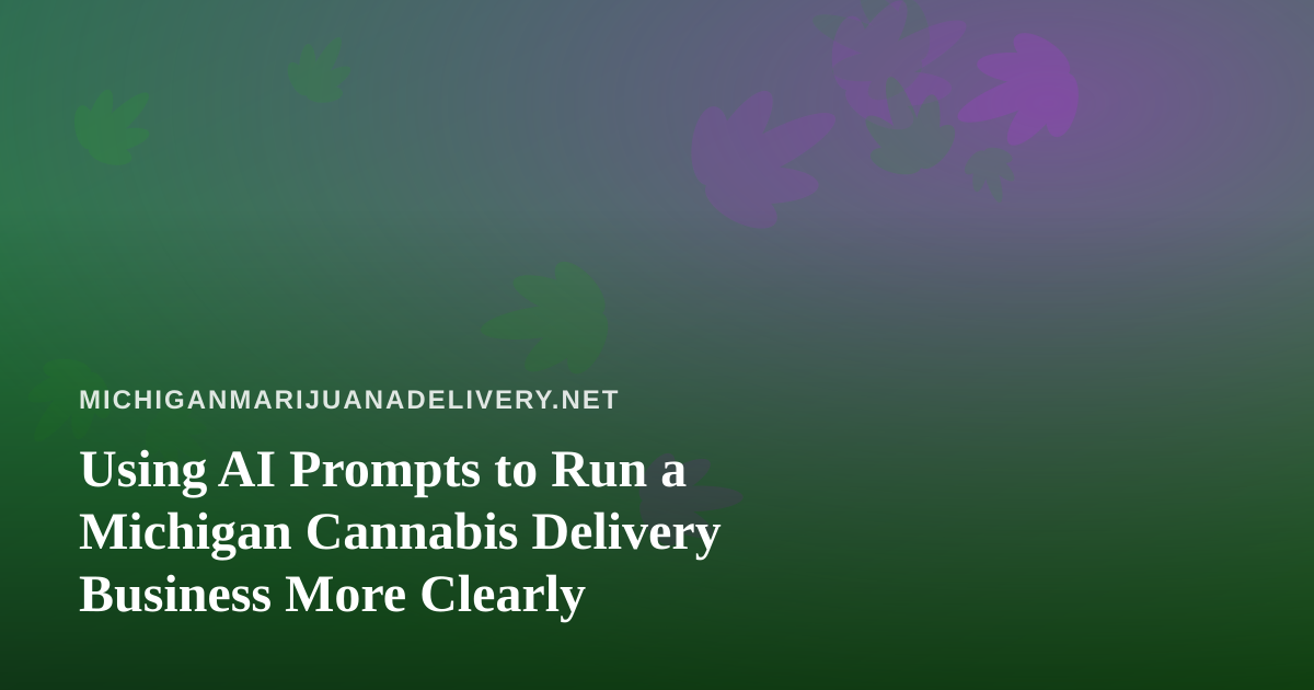 Using AI Prompts to Run a Michigan Cannabis Delivery Business More Clearly