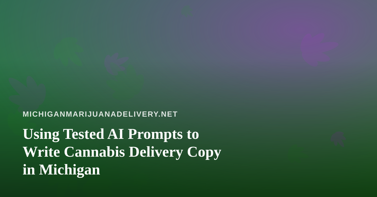 Using Tested AI Prompts to Write Cannabis Delivery Copy in Michigan
