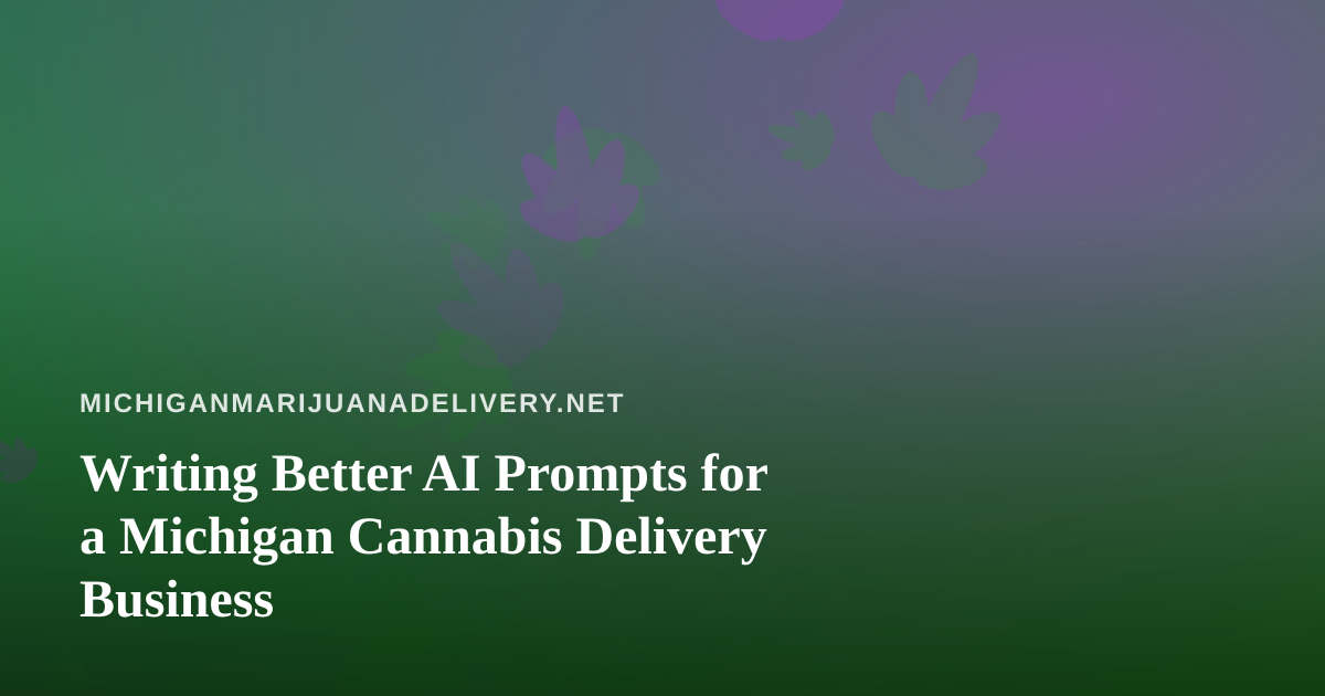 Writing Better AI Prompts for a Michigan Cannabis Delivery Business