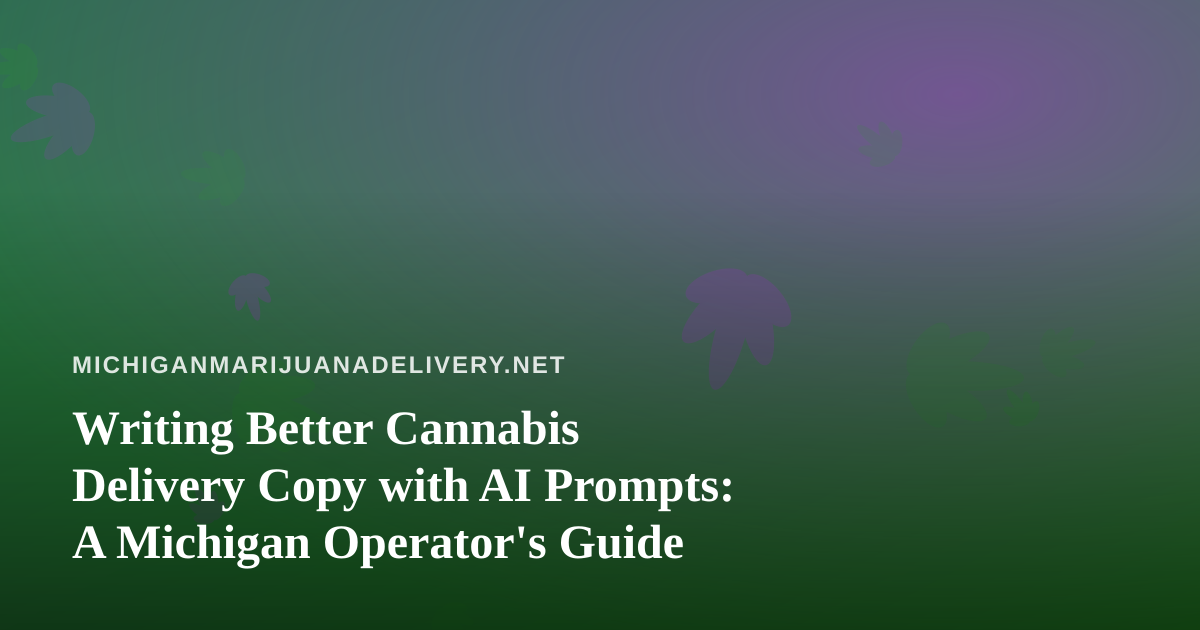 Writing Better Cannabis Delivery Copy with AI Prompts: A Michigan Operator’s Guide
